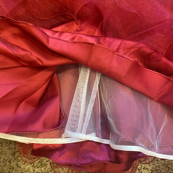 Sherri Hill Hot Pink Strapless Corset Embellished Tulle Formal Dress (Sz 8) - Picture 7 of 16